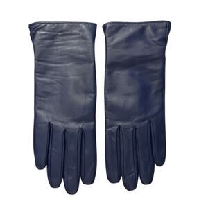Feiqiaosh & Co. 100% Lambskin Leather Gloves Cashmere Lined Blue Womens S *READ*